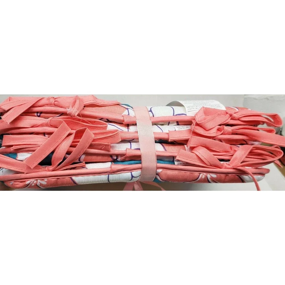 Set of 4 Cushion Chair Pads w/pink ties, 15